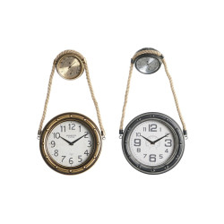 Reloj de Pared DKD Home Decor 28,5 x 8 x 50 cm Cristal Hierro Vintage