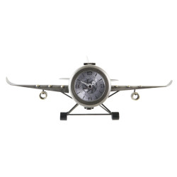Reloj de Mesa DKD Home Decor 42 x 23 x 14 cm Avión Hierro (2 Unidades