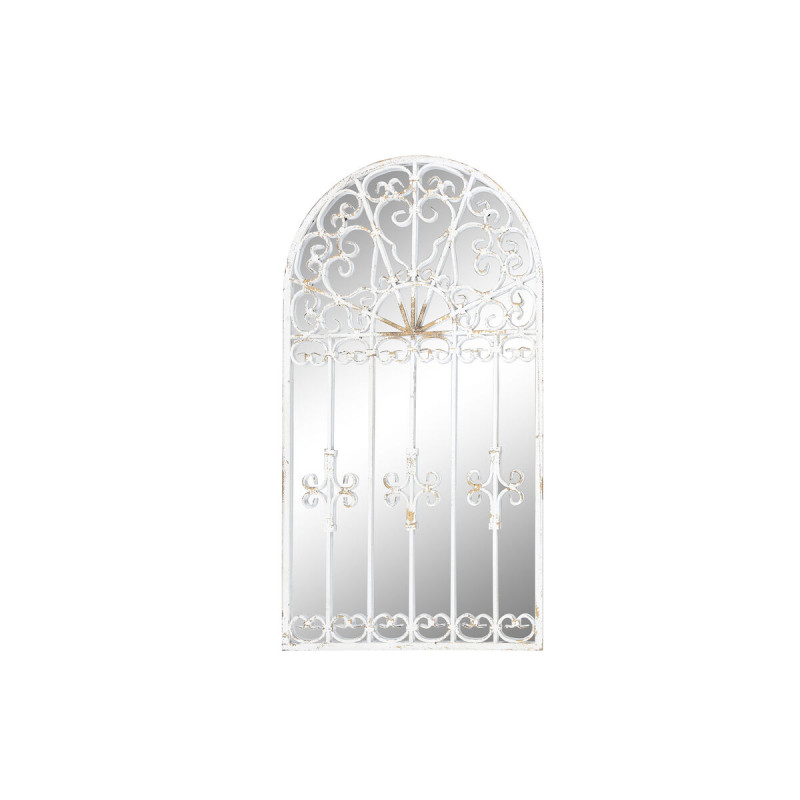 Espejo de pared DKD Home Decor Metal Blanco Ventana (55 x 3 x 103,5 cm