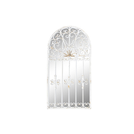 Espejo de pared DKD Home Decor Metal Blanco Ventana (55 x 3 x 103,5 cm