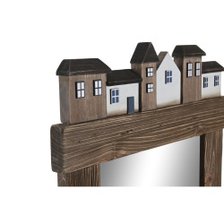 Espejo de pared DKD Home Decor Acabado envejecido Cristal Metal Marró