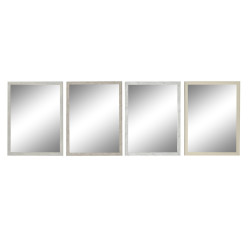 Espejo de pared DKD Home Decor 56 x 2 x 76 cm Cristal Gris Beige Blanc