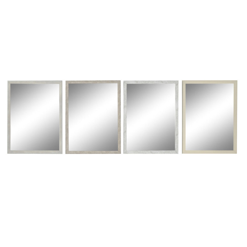 Espejo de pared DKD Home Decor 56 x 2 x 76 cm Cristal Gris Beige Blanc