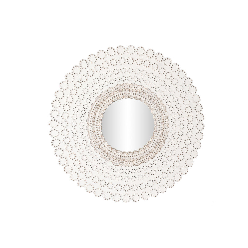 Espejo de pared DKD Home Decor 120 x 2,5 x 120 cm Cristal Natural Blan