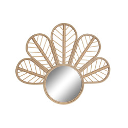 Espejo de pared DKD Home Decor 69 x 2 x 60 cm Flor Cristal Natural Mar