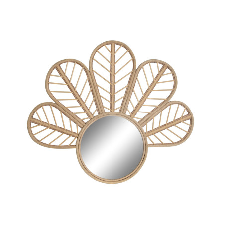 Espejo de pared DKD Home Decor 69 x 2 x 60 cm Flor Cristal Natural Mar