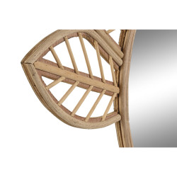 Espejo de pared DKD Home Decor Marrón Cristal Natural Tropical Hoja d