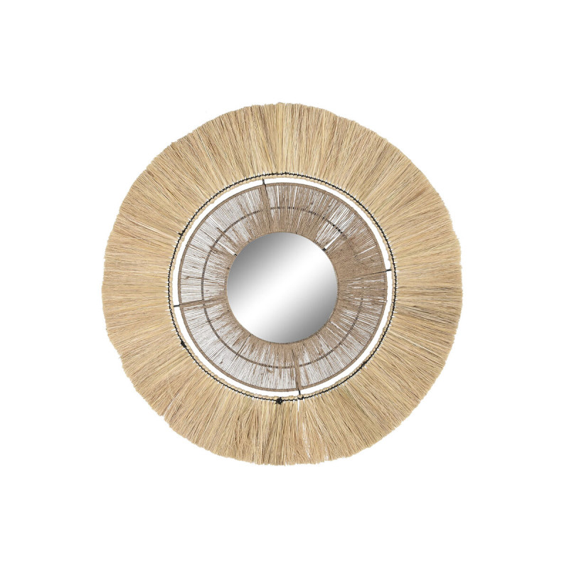 Espejo de pared DKD Home Decor Natural 79 x 4 x 79 cm Bali Jute