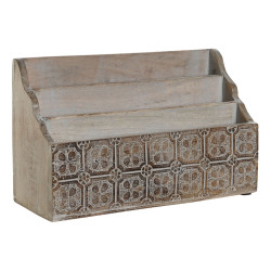 Organizador Multiusos DKD Home Decor Blanco Natural Madera de mango 32
