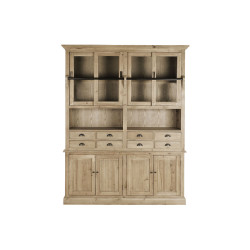 Estantería DKD Home Decor Natural Cristal Hierro Pino Madera Reciclad