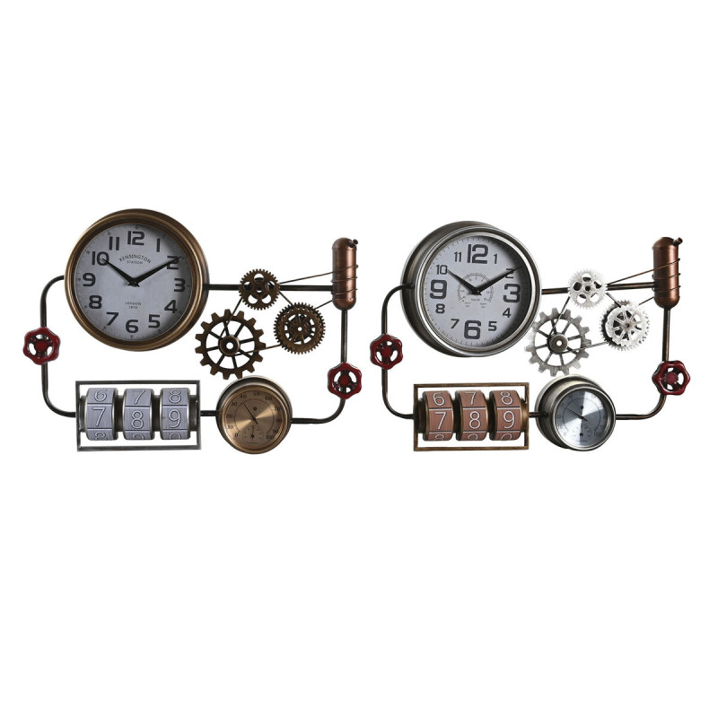 Reloj de Pared DKD Home Decor 52,5 x 9 x 39,5 cm Cristal Hierro Vintag