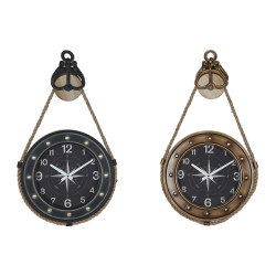 Reloj de Pared DKD Home Decor 43 x 8 x 71 cm Cristal Negro Dorado Hier