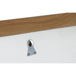 Espejo de pared DKD Home Decor Blanco Marrón Acacia Madera de mango U