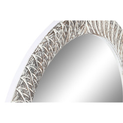 Espejo de pared Home ESPRIT Blanco Marrón Madera de mango Decapé Tal