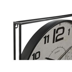 Reloj de Pared Home ESPRIT Blanco Negro Metal Madera MDF 62 x 6 x 65 c