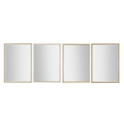 Espejo de pared Home ESPRIT Blanco Marrón Beige Gris Cristal Poliesti