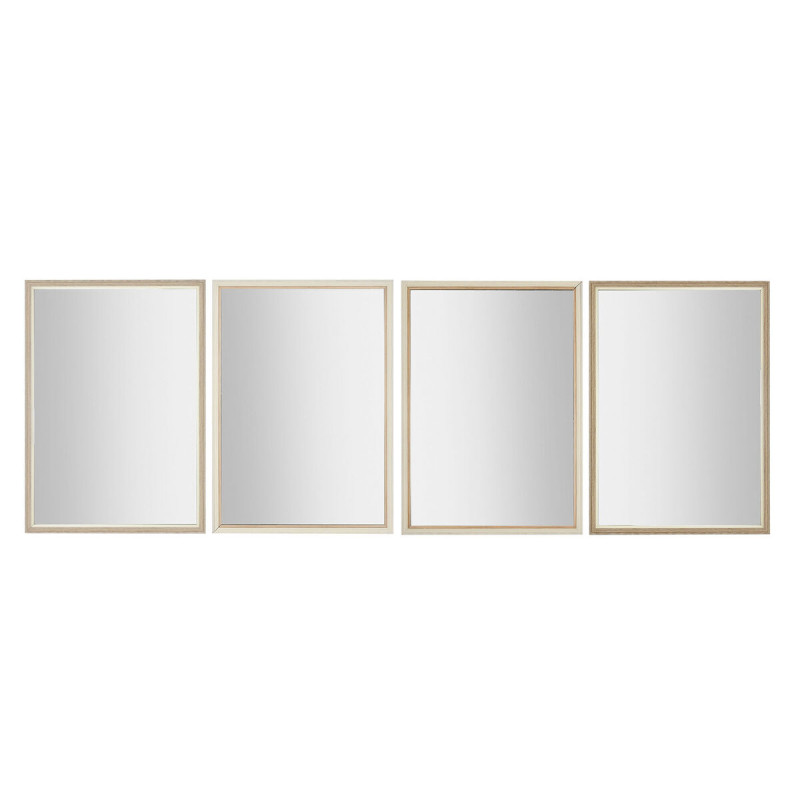Espejo de pared Home ESPRIT Blanco Marrón Beige Gris Cristal Poliesti