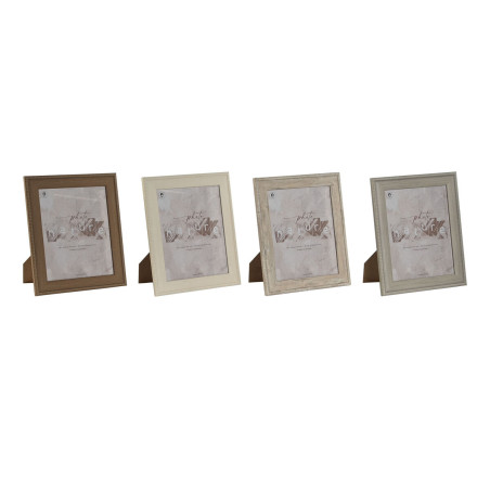 Marco de Fotos Home ESPRIT Marrón Beige Crema Natural Cristal Poliest