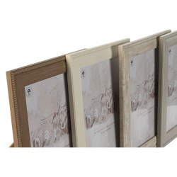 Marco de Fotos Home ESPRIT Marrón Beige Crema Natural Cristal Poliest