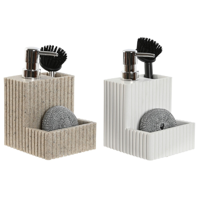 Cepillo Estropajo con Mango y Dispensador de Jabón Home ESPRIT Blanco Cepillo Estropajo con Mango y Dispensador de Jabón Home ESPRIT Blanco