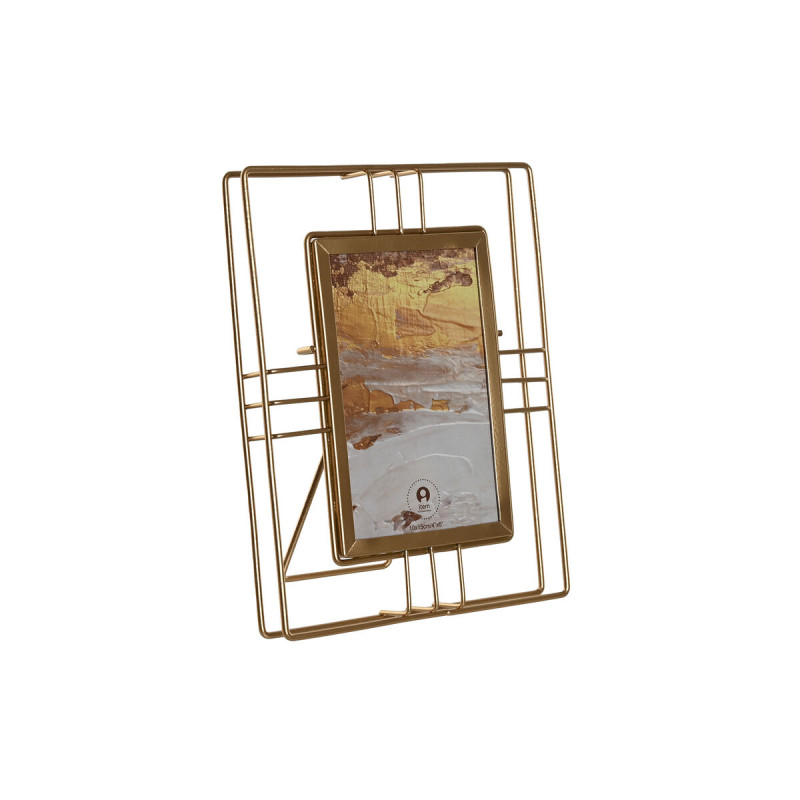 Marco de Fotos Home ESPRIT Dorado Metal Cristal 17,5 x 2,5 x 22,5 cm (