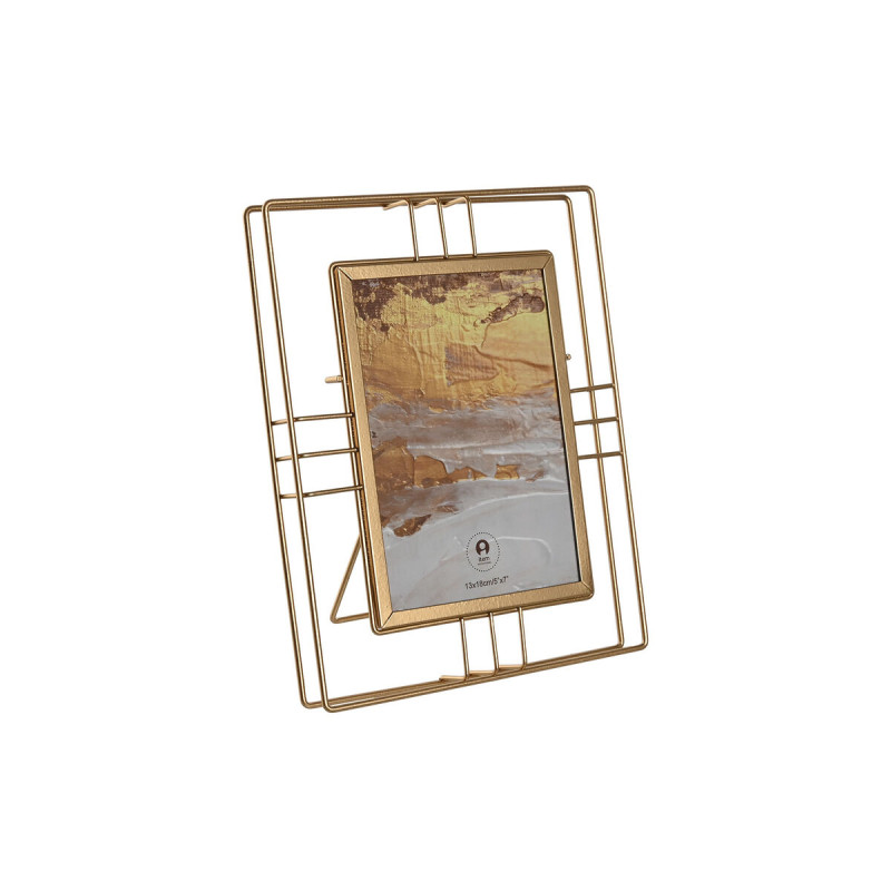 Marco de Fotos Home ESPRIT Dorado Metal Cristal 18,5 x 2,5 x 23,5 cm (