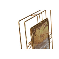 Marco de Fotos Home ESPRIT Dorado Metal Cristal 18,5 x 2,5 x 23,5 cm (