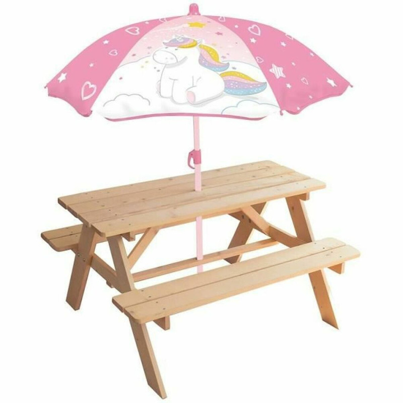 Mesa de picnic Fun House 53 x 95 x 75 cm Sombrilla Unicornio Mesa de picnic Fun House 53 x 95 x 75 cm Sombrilla Unicornio