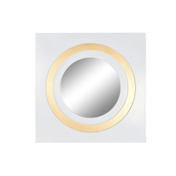 Espejo de pared Home ESPRIT Blanco Dorado Cristal Hierro 90 x 4 x 90 c