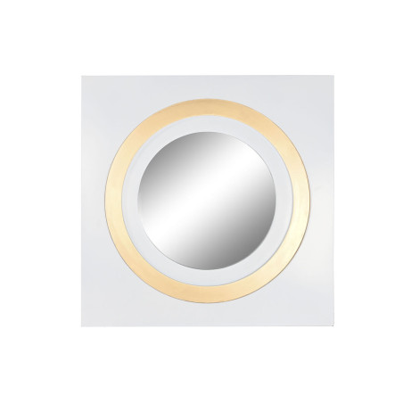 Espejo de pared Home ESPRIT Blanco Dorado Cristal Hierro 90 x 4 x 90 c