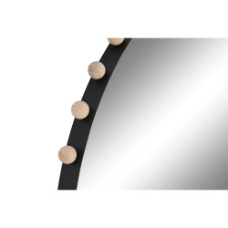 Espejo de pared Home ESPRIT Negro Natural Cristal Hierro Moderno Bolas