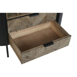 Botellero Home ESPRIT Negro Natural Metal Abeto 90 x 36 x 150 cm