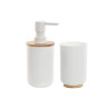 Set de Baño Home ESPRIT Blanco Natural Bambú Poliestireno 7 x 7 x 16