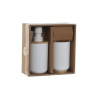 Set de Baño Home ESPRIT Blanco Natural Bambú Poliestireno 7 x 7 x 16