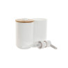 Set de Baño Home ESPRIT Blanco Natural Bambú Poliestireno 7 x 7 x 16