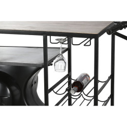 Botellero Home ESPRIT Marrón Negro Hierro Madera de mango 195 x 70 x