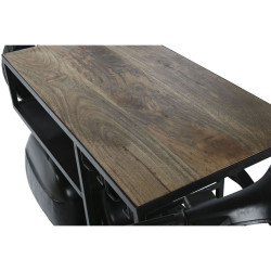 Botellero Home ESPRIT Marrón Negro Hierro Madera de mango 195 x 70 x