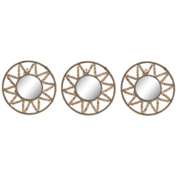 Juego de Espejos Home ESPRIT Natural Madera Cristal Scandi 20 x 1 x 20