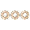 Juego de Espejos Home ESPRIT Natural Rafia Cristal Scandi 20 x 2 x 20