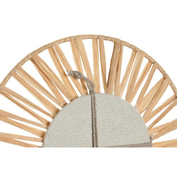 Juego de Espejos Home ESPRIT Natural Rafia Cristal Scandi 20 x 2 x 20