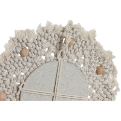 Juego de Espejos Home ESPRIT Blanco Cristal Macramé Boho 20 x 1 x 20