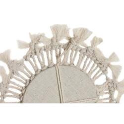 Juego de Espejos Home ESPRIT Blanco Cristal Macramé Boho 20 x 1 x 20