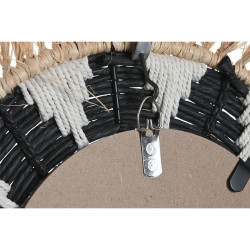 Espejo de pared Home ESPRIT Blanco Negro Natural Tropical 50 x 3 x 50
