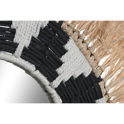 Espejo de pared Home ESPRIT Blanco Negro Natural Tropical 50 x 3 x 50