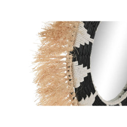 Espejo de pared Home ESPRIT Blanco Negro Natural Tropical 50 x 3 x 50