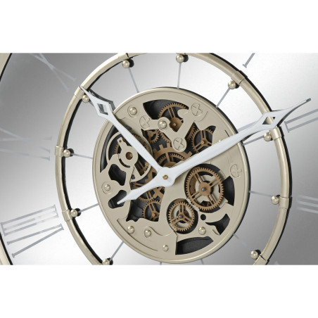 Reloj de Pared Home ESPRIT Champán Hierro Espejo 67 x 8 x 67 cm