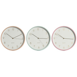 Reloj de Pared Home ESPRIT Coral Menta Lila PVC 25,5 x 4,3 x 25,5 cm (