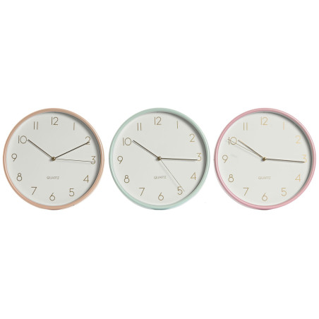 Reloj de Pared Home ESPRIT Coral Menta Lila PVC 25,5 x 4,3 x 25,5 cm (