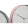Reloj de Pared Home ESPRIT Coral Menta Lila PVC 25,5 x 4,3 x 25,5 cm (