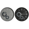 Reloj de Pared Home ESPRIT Negro Gris PVC 30 x 4,7 x 30 cm (2 Unidades